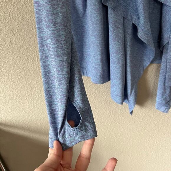 Merrell Open Drape Front Long Sleeve Cardigan Sweater Blue Purple Womens Small - Picture 4 of 9